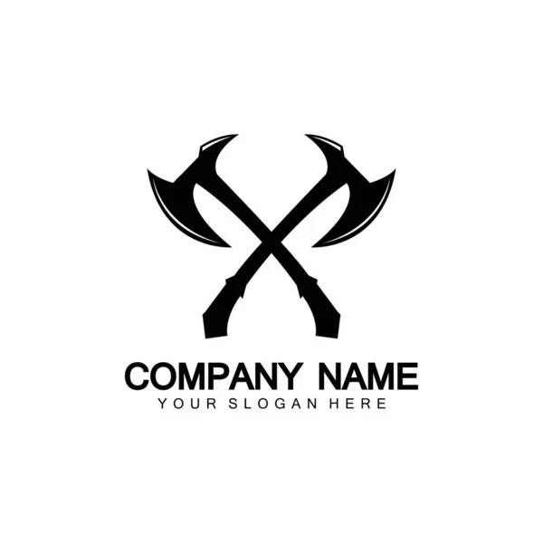 War Axe Logo War Axe Executioner Axe Viking Battle Axe — Stock Vector