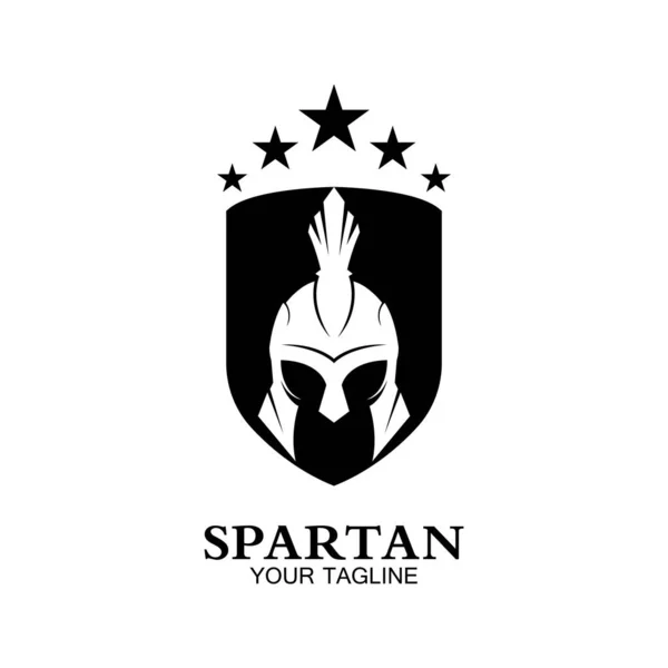 Espartano Logo Icono Diseños Vector — Vector de stock