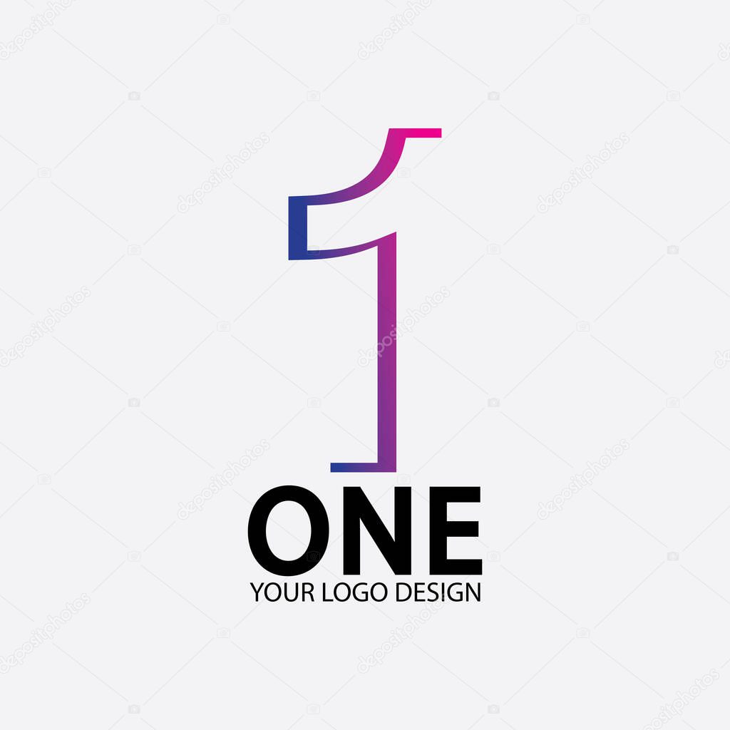 Number 1 logo vector icon design template 