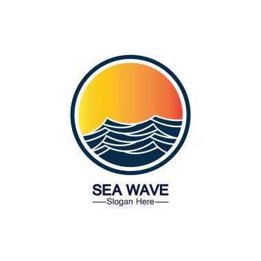 Su dalgası logosu ikon vektör illüstrasyon tasarımı. Çember Şeklinde Dalga