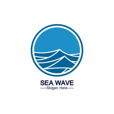 Su dalgası logosu ikon vektör illüstrasyon tasarımı. Çember Şeklinde Dalga