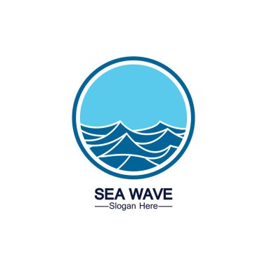 Su dalgası logosu ikon vektör illüstrasyon tasarımı. Çember Şeklinde Dalga