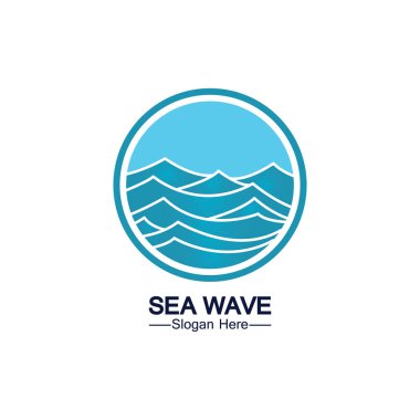 Su dalgası logosu ikon vektör illüstrasyon tasarımı. Çember Şeklinde Dalga