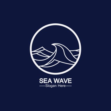 deniz okyanusu dalga çizgisi logosu basit tek yönlü vektör simgesi çizimi