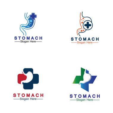 Mide Sağlığı Logosu tasarımı - yaratıcı Gastroenteroloji Sağlıklı Logo ögesi simgesi, Mide Sağlığı ikonu vektör şablonu