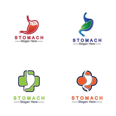 Mide Sağlığı Logosu tasarımı - yaratıcı Gastroenteroloji Sağlıklı Logo ögesi simgesi, Mide Sağlığı ikonu vektör şablonu