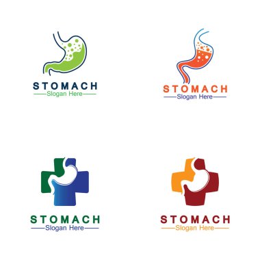 Mide Sağlığı Logosu tasarımı - yaratıcı Gastroenteroloji Sağlıklı Logo ögesi simgesi, Mide Sağlığı ikonu vektör şablonu
