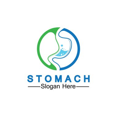 Mide Sağlığı Logosu tasarımı - yaratıcı Gastroenteroloji Sağlıklı Logo ögesi simgesi, Mide Sağlığı ikonu vektör şablonu