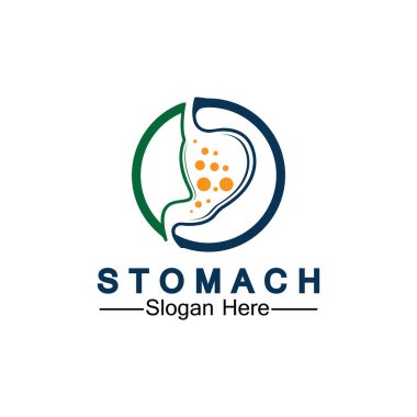 Mide Sağlığı Logosu tasarımı - yaratıcı Gastroenteroloji Sağlıklı Logo ögesi simgesi, Mide Sağlığı ikonu vektör şablonu