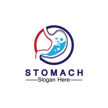 Mide Sağlığı Logosu tasarımı - yaratıcı Gastroenteroloji Sağlıklı Logo ögesi simgesi, Mide Sağlığı ikonu vektör şablonu