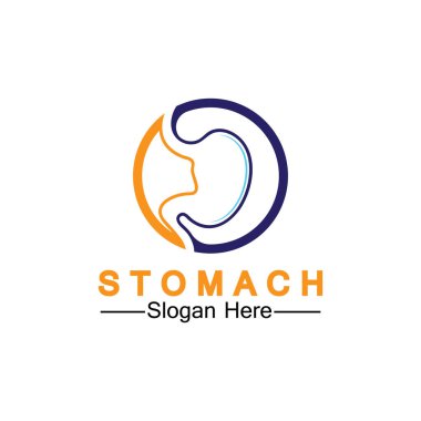 Mide Sağlığı Logosu tasarımı - yaratıcı Gastroenteroloji Sağlıklı Logo ögesi simgesi, Mide Sağlığı ikonu vektör şablonu
