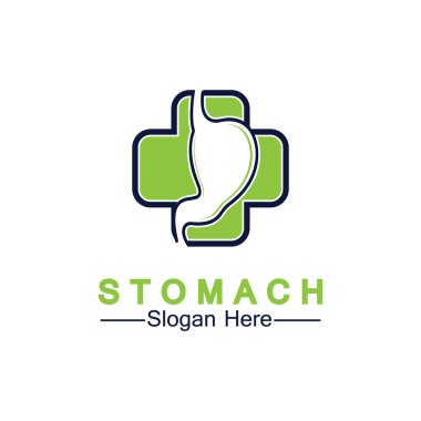 Mide Sağlığı Logosu tasarımı - yaratıcı Gastroenteroloji Sağlıklı Logo ögesi simgesi, Mide Sağlığı ikonu vektör şablonu