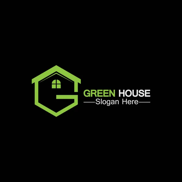 Logotipo Casa Verde Ideas Del Logotipo Las Propiedades Inmobiliarias Concepto — Vector de stock