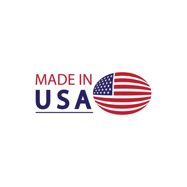 Hecho Diseño Del Logotipo Bandera Hecha Estados Unidos Banderas Estados — Vector de stock