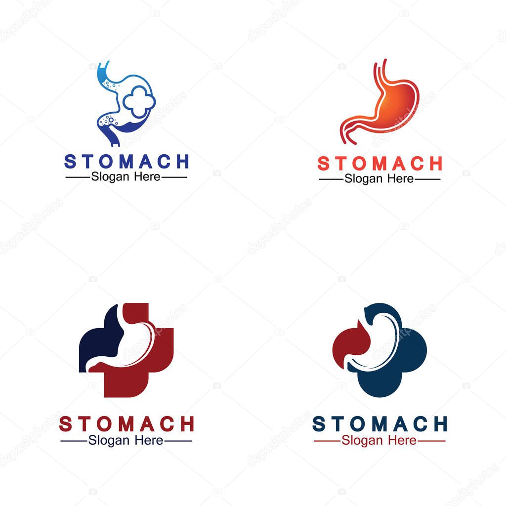 Stomach Health Logo vector illustration design - creative Gastroenterology Healthy Logo element icon, Stomach healthcare icon vector template