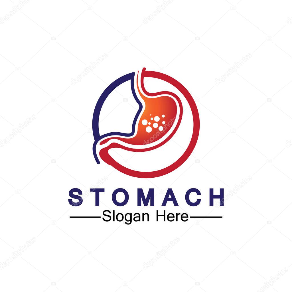 Stomach Health Logo vector illustration design - creative Gastroenterology Healthy Logo element icon, Stomach healthcare icon vector template