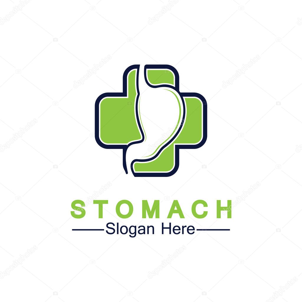 Stomach Health Logo vector illustration design - creative Gastroenterology Healthy Logo element icon, Stomach healthcare icon vector template