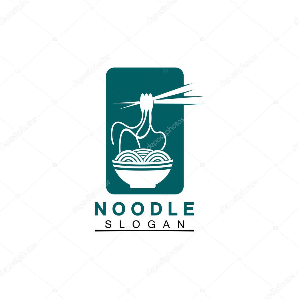 Noodle logo Vector Icon llustration design template.Suitable for any business related to ramen, noodles, fast food restaurants, Korean food, Japanese food or any other business on a white background.