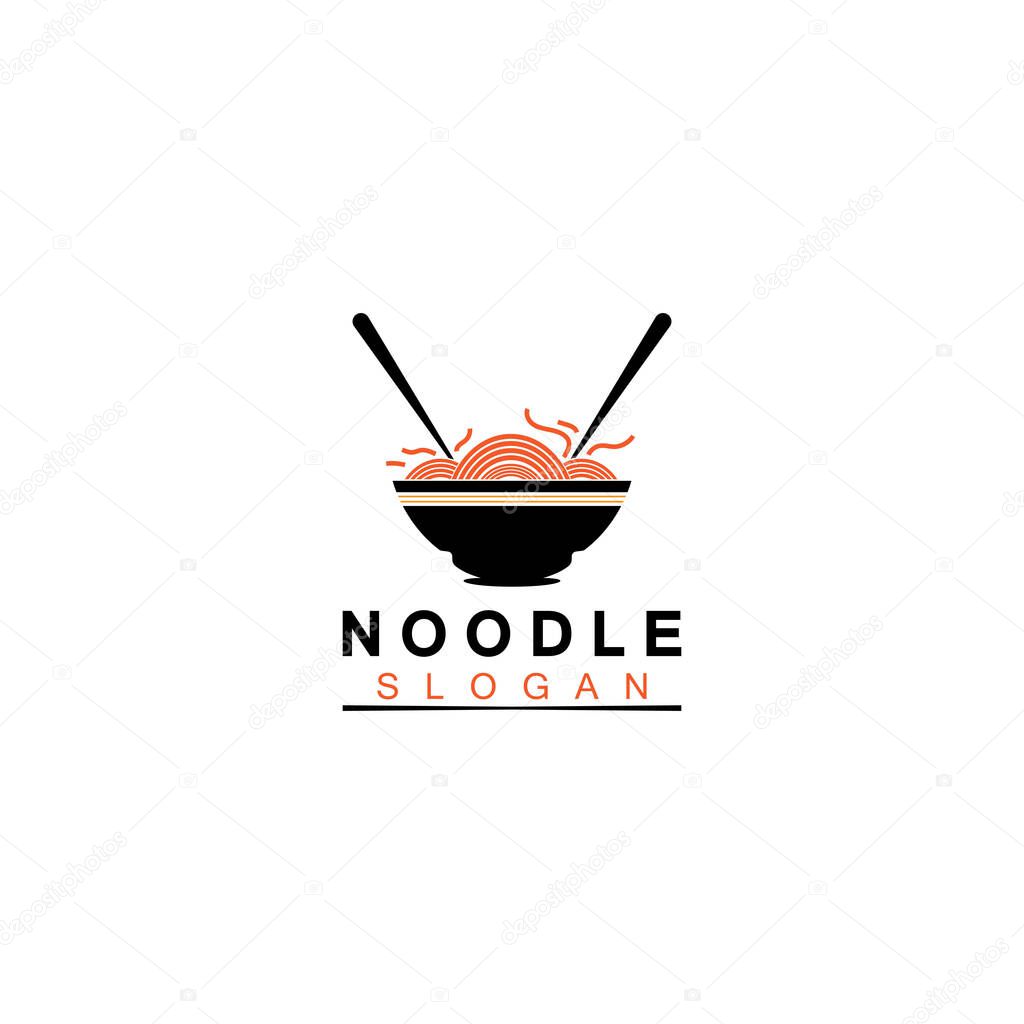 Noodle logo Vector Icon llustration design template.Suitable for any business related to ramen, noodles, fast food restaurants, Korean food, Japanese food or any other business on a white background.