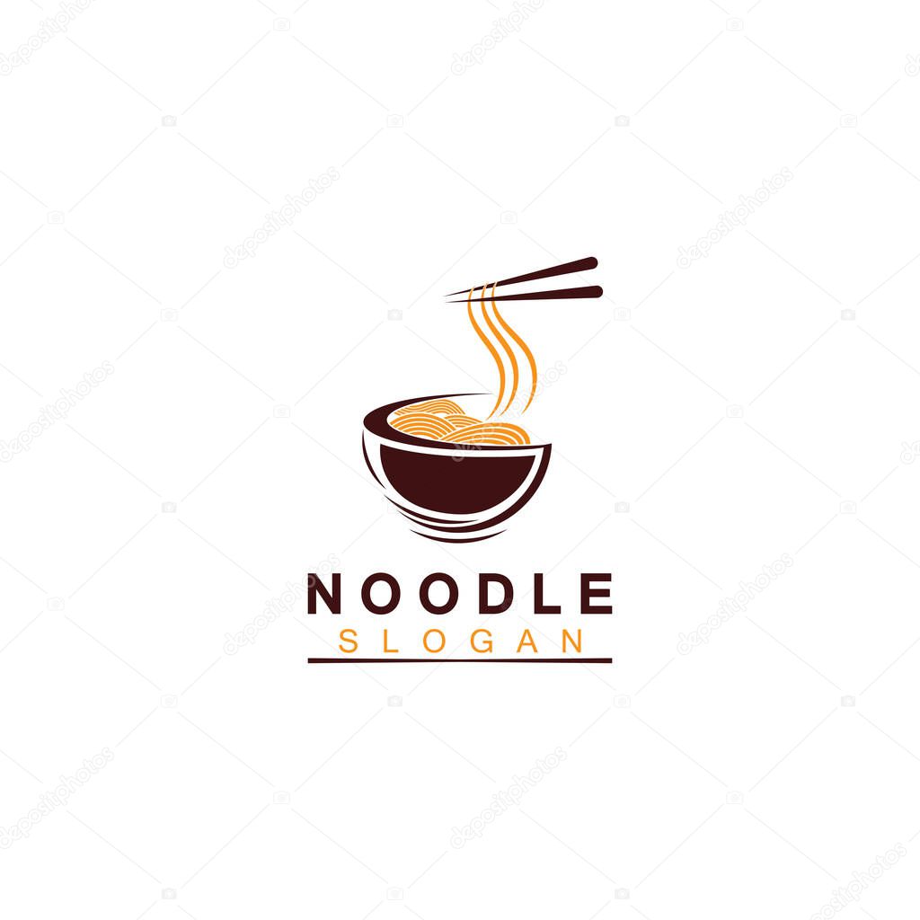 Noodle logo Vector Icon llustration design template.Suitable for any business related to ramen, noodles, fast food restaurants, Korean food, Japanese food or any other business on a white background.