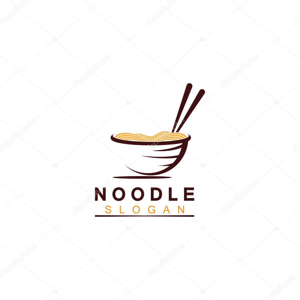 Noodle logo Vector Icon llustration design template.Suitable for any business related to ramen, noodles, fast food restaurants, Korean food, Japanese food or any other business on a white background.