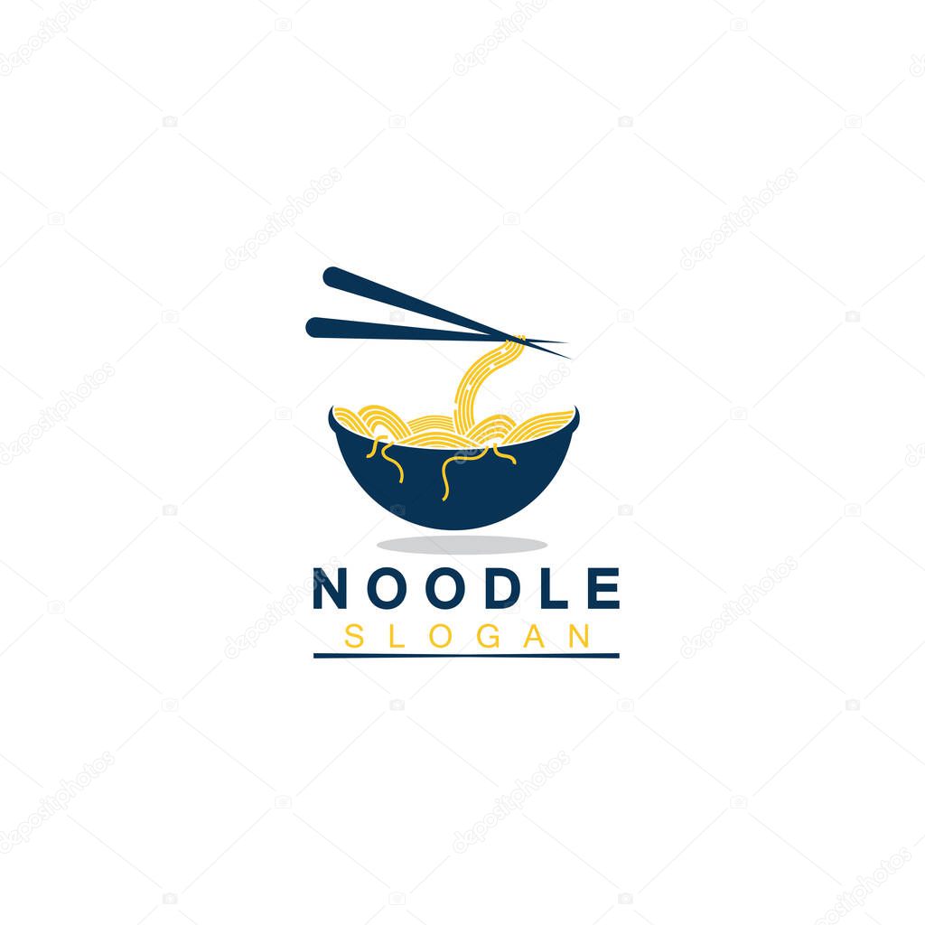 Noodle logo Vector Icon llustration design template.Suitable for any business related to ramen, noodles, fast food restaurants, Korean food, Japanese food or any other business on a white background.