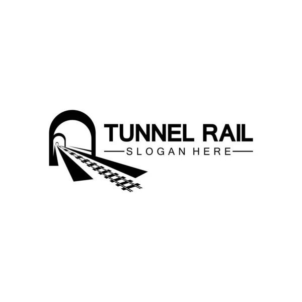 Tünel logo simgesi vektör tasarım şablonu olan ray