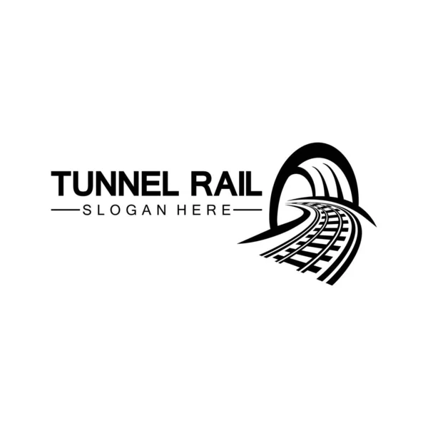 Tünel logo simgesi vektör tasarım şablonu olan ray