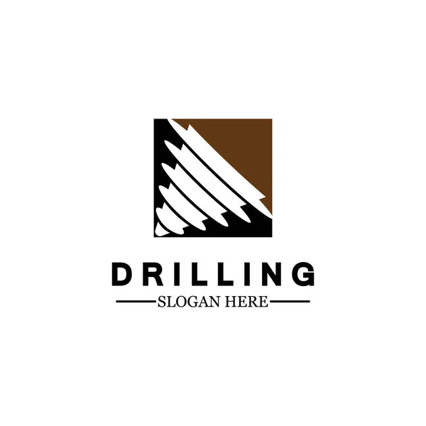 Drill Logo Icon Design Template Logo Mining Business Bore Drilling — Stock Vector