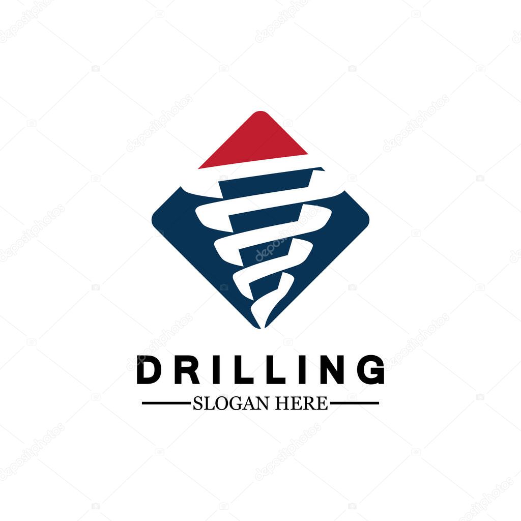 Drill logo icon design template ,Logo for mining / business / bore / drilling business / oil drilling. Other companies. Vector illustration.