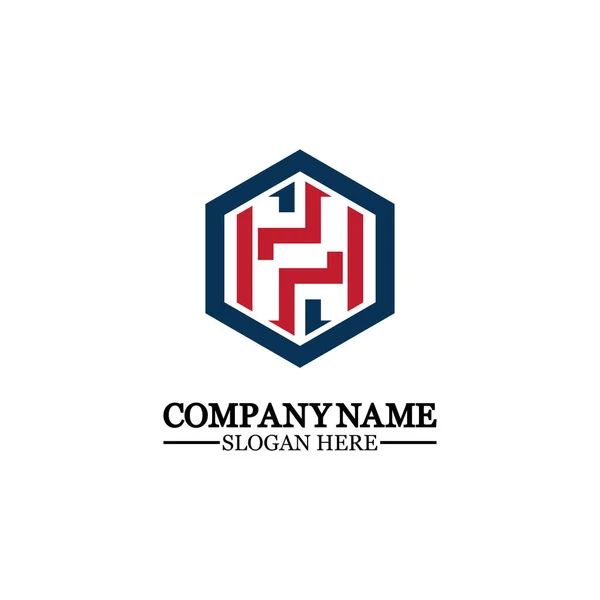 Abstract Letter Hexagon Vector Logo Design Template Impossible Font Symbol —  Vetores de Stock