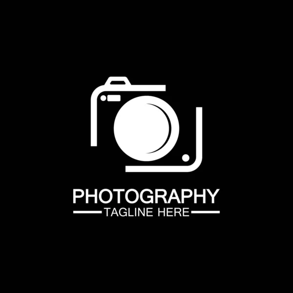 Photographie Caméra Logo Icône Vectoriel Modèle Conception Isolé Sur Fond — Image vectorielle