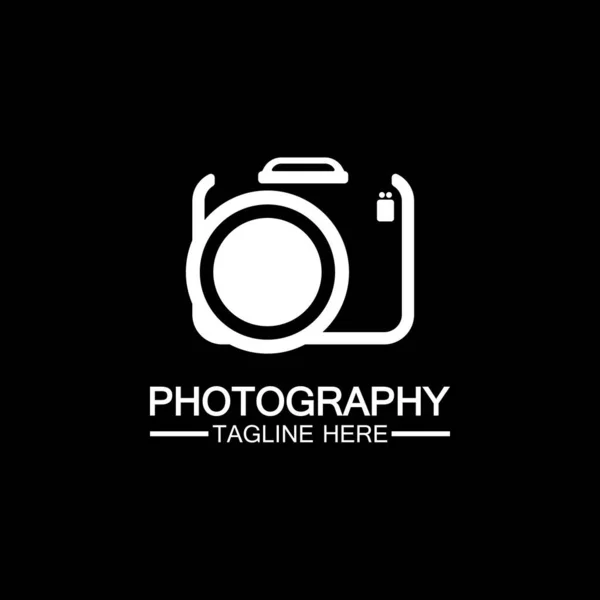 Photographie Caméra Logo Icône Vectoriel Modèle Conception Isolé Sur Fond — Image vectorielle