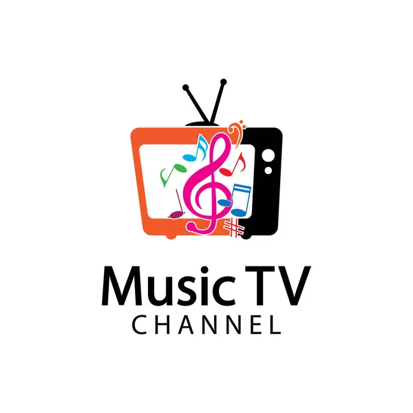 Musik Logo Design Template Music Channel Logo Template Design Vektor — Stockvektor