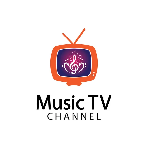 Musik Logo Design Template Music Channel Logo Template Design Vektor — Stockvektor