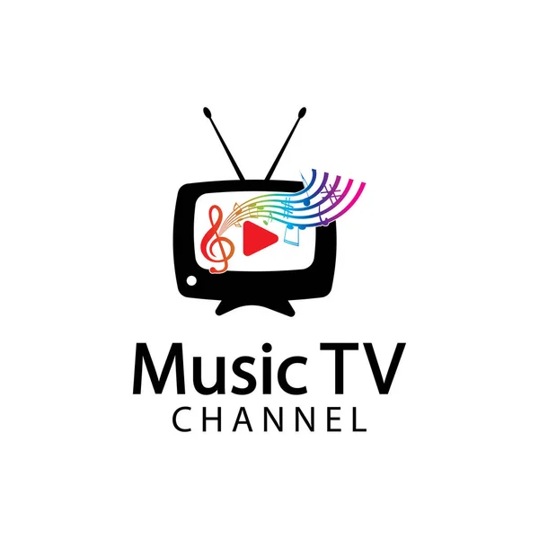 Music Logo Design Template Music Channel Logo Template Vector Diseño — Vector de stock