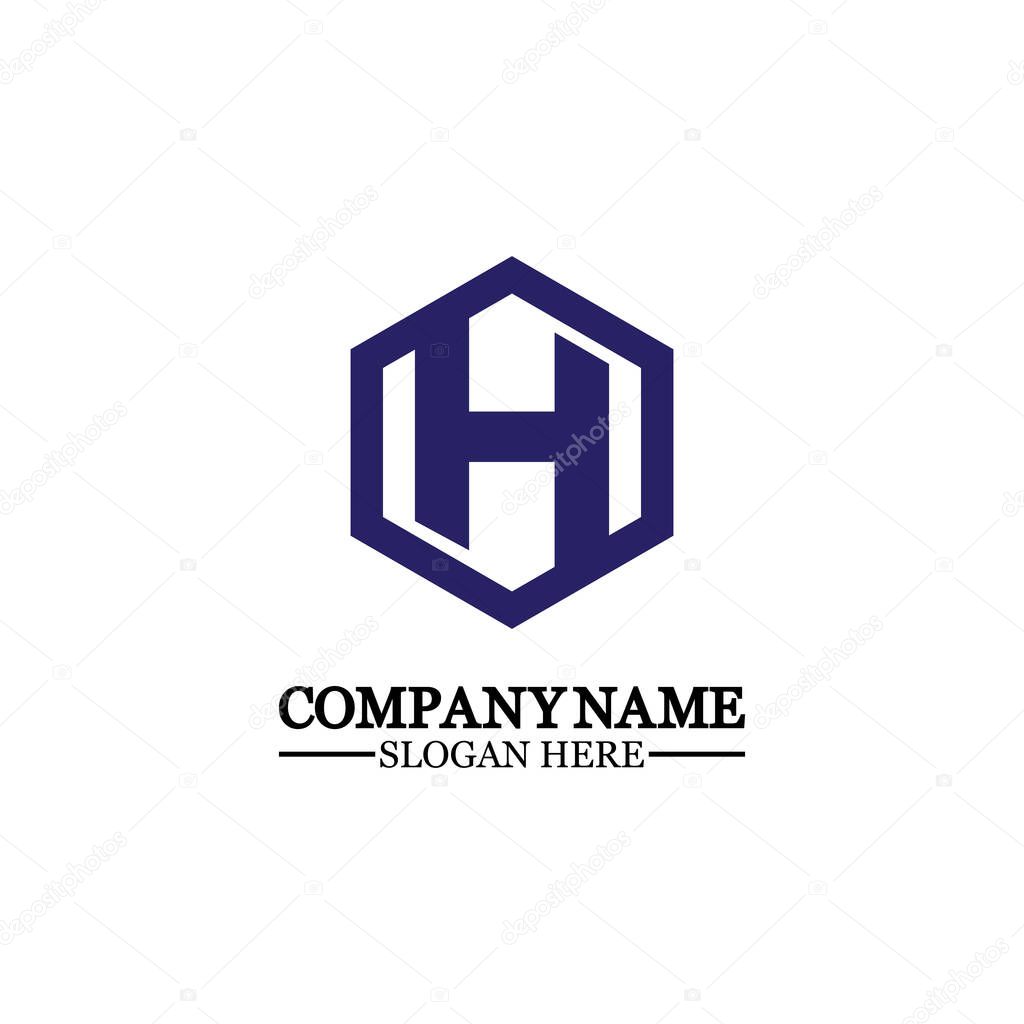 Abstract letter H Hexagon vector logo design template.impossible font ,symbol, alphabet,Letter H