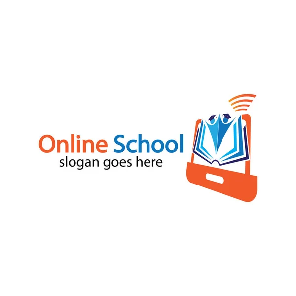 Online Education Logo Design Template Online Course Logo Design Online — Stock Vector