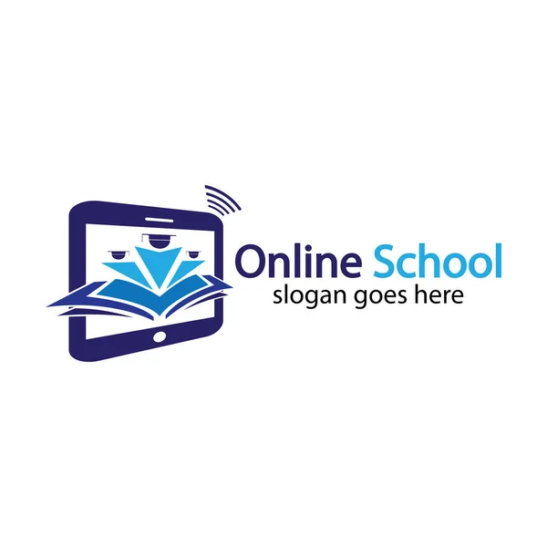 Çevrimiçi Eğitim logosu tasarım şablonu. Çevrimiçi rota logosu tasarımı. Çevrimiçi Öğrenme logosu