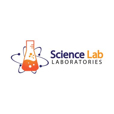 Bilim Laboratuvarı logosu. Laboratuvar Tüpü Logo Şablonu Tasarım Vektörü, Amblem, Tasarım Konsepti, Yaratıcı Sembol, Simge Simgesi, Simge