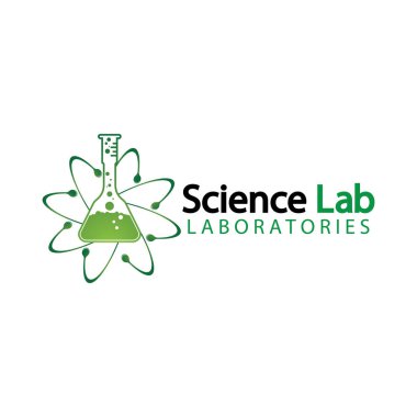 Bilim Laboratuvarı logosu. Laboratuvar Tüpü Logo Şablonu Tasarım Vektörü, Amblem, Tasarım Konsepti, Yaratıcı Sembol, Simge Simgesi, Simge