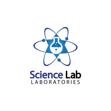 Bilim Laboratuvarı logosu. Laboratuvar Tüpü Logo Şablonu Tasarım Vektörü, Amblem, Tasarım Konsepti, Yaratıcı Sembol, Simge Simgesi, Simge