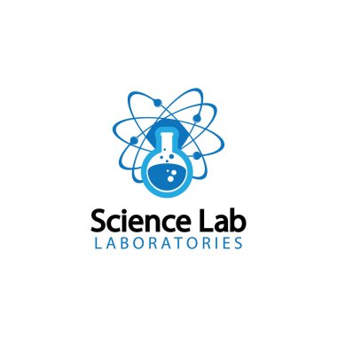 Bilim Laboratuvarı logosu. Laboratuvar Tüpü Logo Şablonu Tasarım Vektörü, Amblem, Tasarım Konsepti, Yaratıcı Sembol, Simge Simgesi, Simge