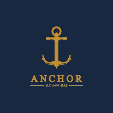 Çapa logosu ve sembol simgeleri uygulama vektör resmi