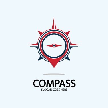 Pusula logo illüstrasyon tasarım konsepti vektörlü coğrafi nokta