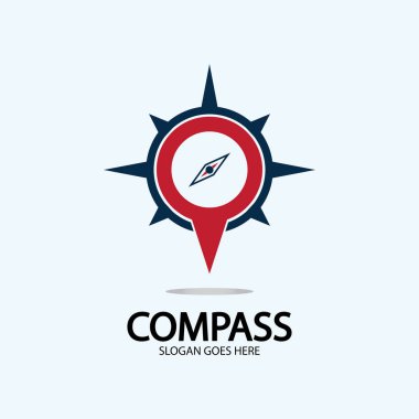 Pusula logo illüstrasyon tasarım konsepti vektörlü coğrafi nokta