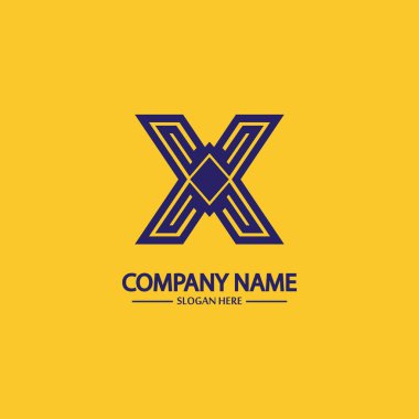 X Harfi Logo Şablonu vektör resimleme tasarımı