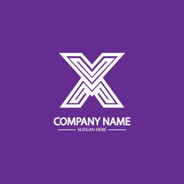 X Harfi Logo Şablonu vektör resimleme tasarımı