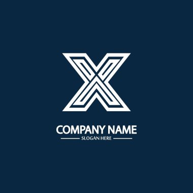 X Harfi Logo Şablonu vektör resimleme tasarımı