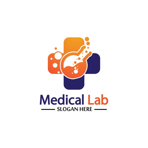 Medical Lab Logo Template Design Vector Emblem Design Concept Creative — Διανυσματικό Αρχείο